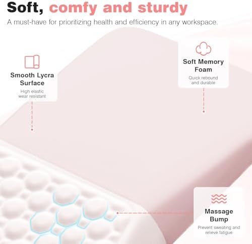 Ospelelf Mouse Pad with Wrist Rest Ergonomic Comfortable Pain Relief Mousepad Wrist Support for Computer Solid Pink