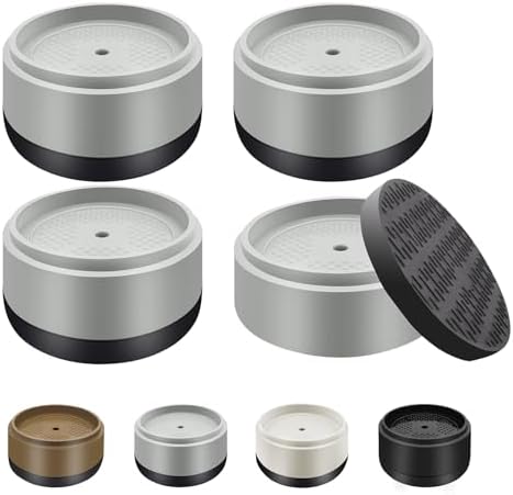 Furniture Risers Bed Risers Heavy Duty 1 inch, 2 inch, 3 inch, 4 inch Round Adjustable Bed Lifts Riser for Desk Legs Table Couch Sofa Chair Refrigerator Washing Machine (1 Inch, Gray, 4 Pack)