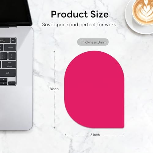 Contoured Oval Mouse Pad 6x8in Non-Slip for Laptop,Rose Red