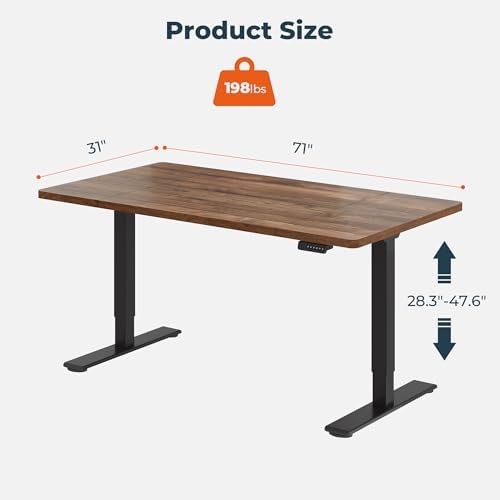 71''x31''Dual Motor Adjustable Large Standing Desk for Home Office