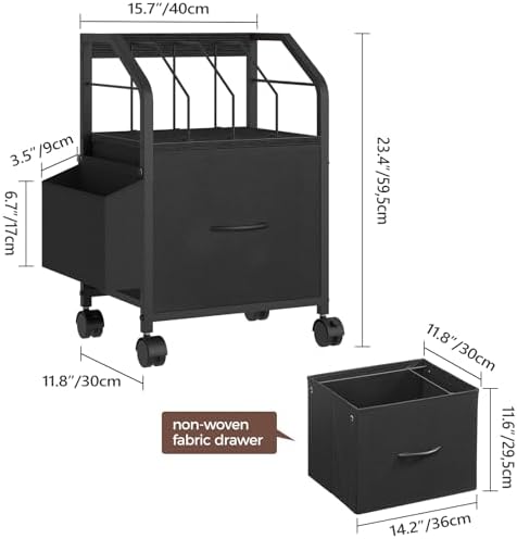 MAHANCRIS Small File Cabinet, Rolling Filing Cabinet for Under Desk
