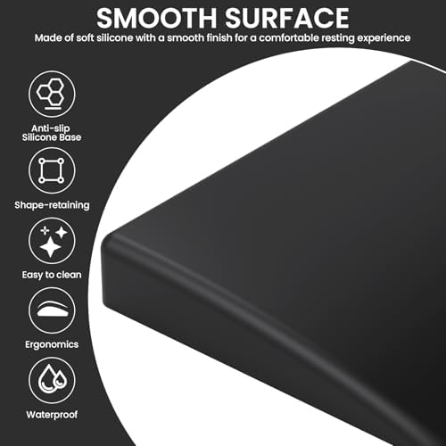 Silicone Wrist Rest for Full-Sized Mechanical Keyboards - Honeycomb Anti-Slip Base, 17.6-Inch Palm Support for Ergonomic Typing and Pain Relief (Ivory White, 17.6)