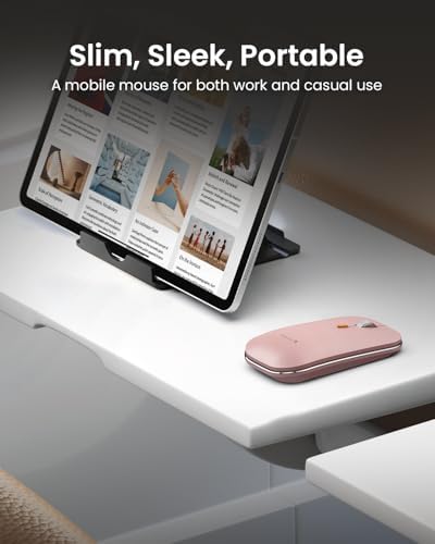 ProtoArc XKM01 Full-Size Foldable Keyboard Mouse Combo for Travel - Pink