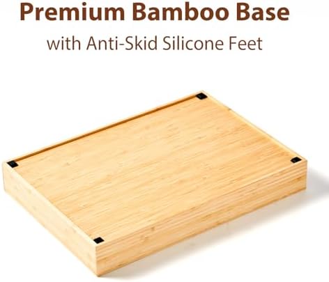 Umilife Large Bamboo Desk Drawer Organizer, Wood Office Junk Tray, 15"x12"