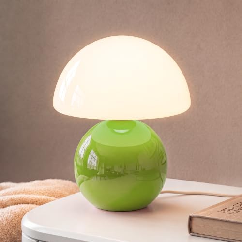 Dawnwake Mushroom Lamp Table Lamp for Bedroom-Small Desk Table Lamps,Green