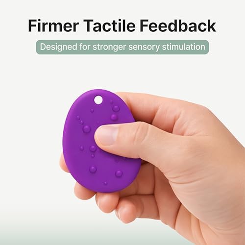 Fidget Keychain Worry Stones - 6 Pack Quiet Silicone Sensory Stones