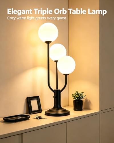 Lightdot Globe Black Table Lamp for Bedroom Gift G9 Bulbs Included Dimmable