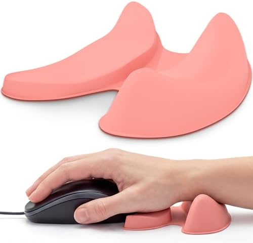 GlideX r2.0 Ergonomic Mouse Wrist Rest – Compact Sliding Wrist Pad with Low Profile Design for Desk Laptop Travel, Fits Small to Medium Hands (Pink)