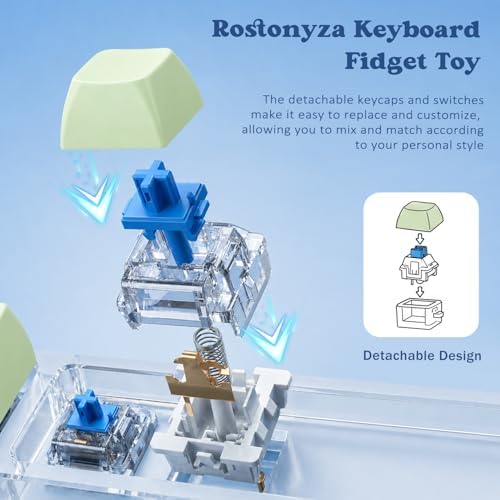 Keyboard Fidget Toy, Creamy Fidget Clicker Keyboard Fidget Keychain, Button Fidget Gifts for Adults, Boost Focus & Ease Anxiety Anywhere — Perfect Stress-Relief Gift (3×3 Grid Layout Y)
