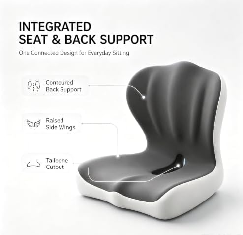 Orthopedic Seat Cushion with Back Support for Car Office Chair
