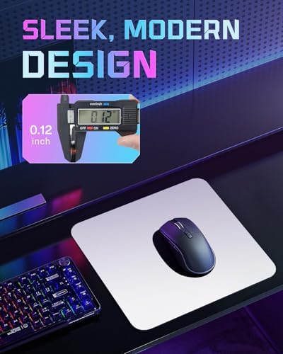 XXL Glass Gaming Mouse Pad, 38.5 × 16.5 Inch Extended Desk Mat, White