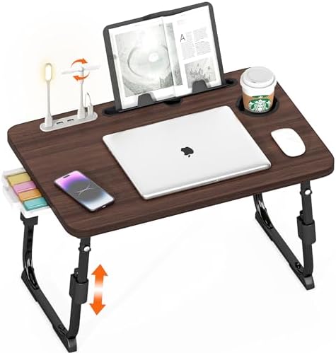 Lap Desk for Bed Adjustable Height with USB Port 23.6" x15.7" Desktop