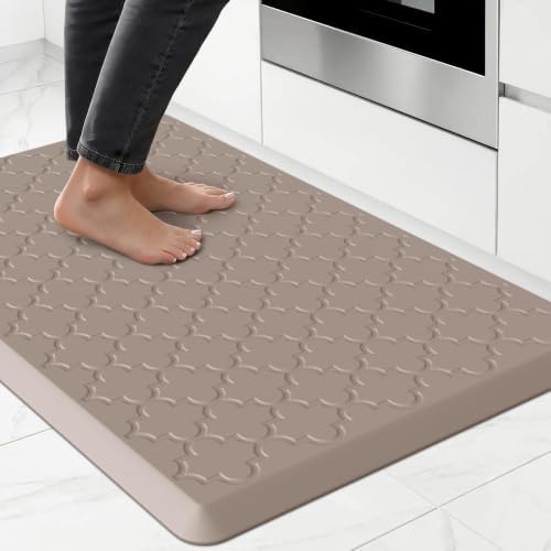 Kitchen Mats for Floor, Wide Cushioned Anti Fatigue Mat, Khaki