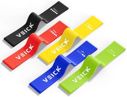 VEICK 5-Level Resistance Loop Bands Set for Strength Training & Pilates