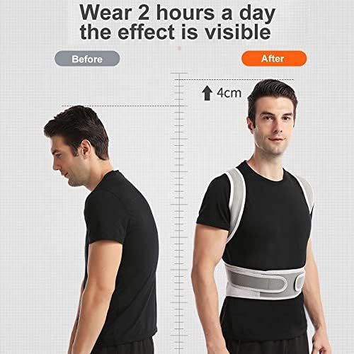 Shoulder Posture Corrector Lumbar Spine Support Belt Full Back Orthopedic Brace Scoliosis Kyphosis Correc(Gray X)