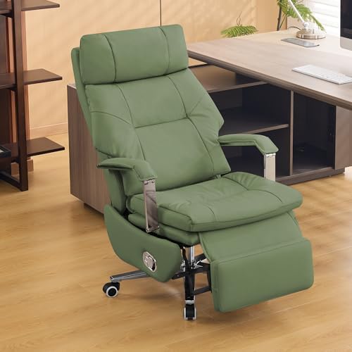 HUBSON 360° Swivel Big and Tall Faux Leather Executive Office Chairs, Green