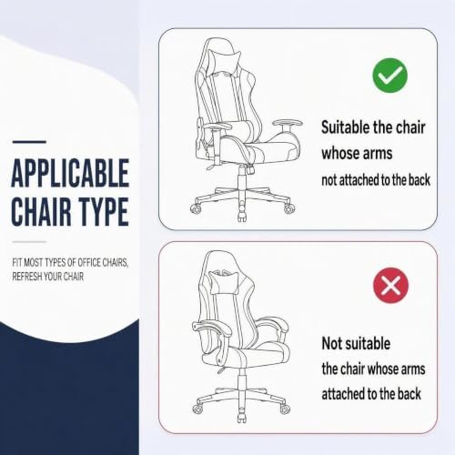 Deisy Dee Gaming Chair Cover, 4-Piece Stretch Computer Chair Slipcover with Armrest Cover, Universal Polyester Spandex Washable Chair Protector for Racing Office Reclining Chair