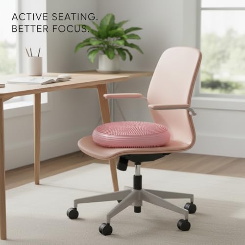 Inflatable Balance Disc Cushion, 13.4 Inch PVC Wobble Seat for Stability Training, Portable Exercise Pad for Home Office Chair or Fitness Workouts