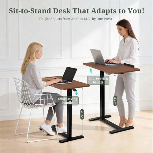 Mobile Standing Desk, Rolling Desk Adjustable Height, Tilting Laptop Table