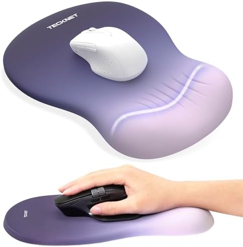 TECKNET Ergonomic Mouse Pad with Wrist Rest, Smooth Surface & Non-Slip Base
