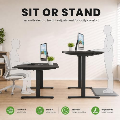 56"x24" Electric Standing Desk, Height Adjustable Desk