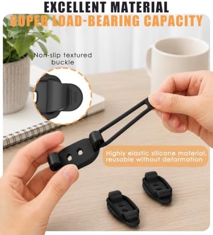 20 Pack Cable Management Clips, Adhesive Cord Organizer-Black