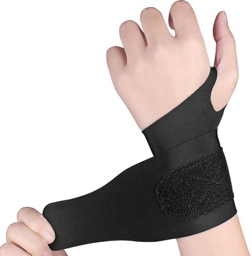 2 Pcs Ultra-Thin Wrist Brace Support for Carpal Tunnel, Pain Relief, Arthritis, Tendonitis, Elastic Wrist Wraps Right and Left Hands - Compression and Support for Fitness Enthusiasts (All Black)