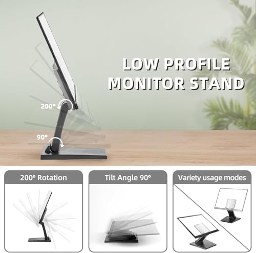 Wearson WS-03A VESA Monitor Stand Low Profile Lay Flat Short Foldable with VESA Hole 75x75mm&100x100mm