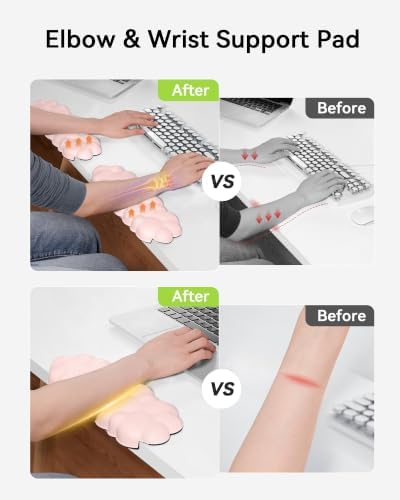 Laborio Elbow Pad for Desk, 2-Pack Cloud Elbow Rest(Pink), Edge Arm Rest