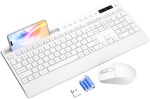Trueque Wireless Keyboard and Mouse Combo, Full Size with Palm Rest
