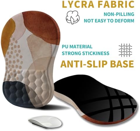 Hokafenle Ergonomic Mouse Pad Wrist Support, Wrist Rest Mousepad for Carpal Tunnel Pain Relief with Integrated Memory Foam Slope Massage Bulge (11.8x7.9 inch,Abstract Marble