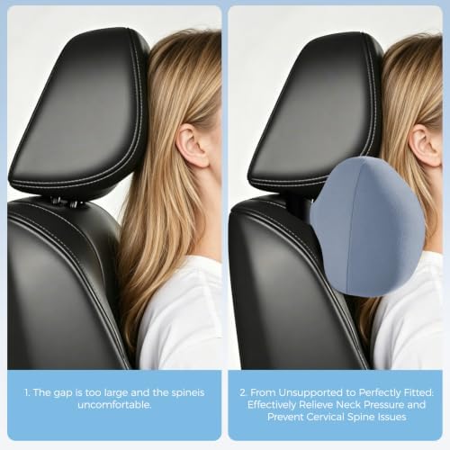 BABUR Car Headrest Pillow, Car Neck Pillow for Pain Relief While Driving