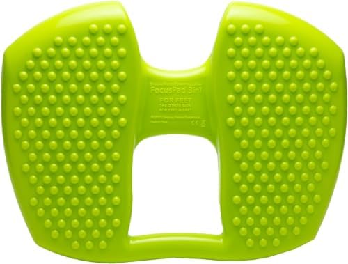 Special Needs Essentials FocusPad 3-in-1 Sensory Wobble Cushion - Silent Wiggle Seat, Foot Fidget & Balance Pad for Kids and Adults with ADHD or Autism | Lime Green