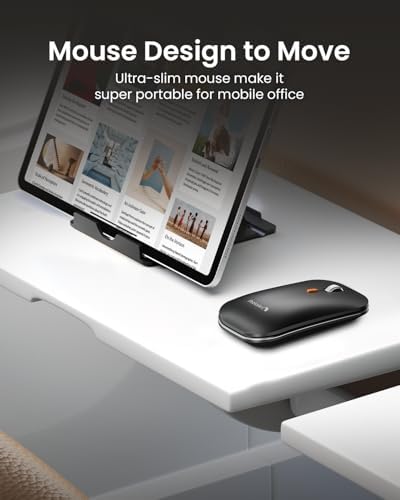 ProtoArc XKM01 Full-Size Foldable Keyboard Mouse Combo for Travel, Gray
