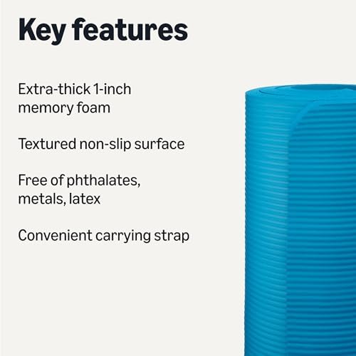 Amazon Basics Extra Thick Exercise Yoga Mat with Carrying Strap