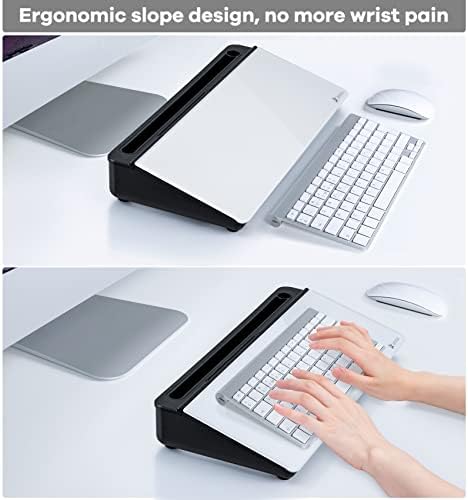 Varhomax Glass Desk Whiteboard with Storage, Desktop Organizer