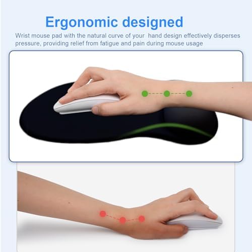 Ergonomic Mouse Pad with Gel Wrist Support, Comfortable Wrist Rest Mousepad with Non-Slip PU Base for Pain Relief, Desk, Home & Office(Gradient Purple)