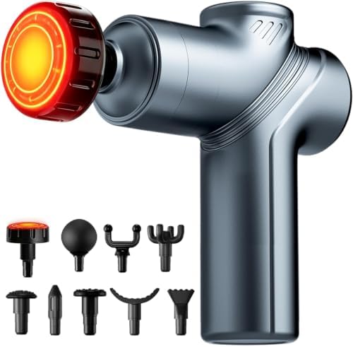 LEERCON Massage Gun with Heat, Deep Tissue Back Massage Gun for Pain Relief