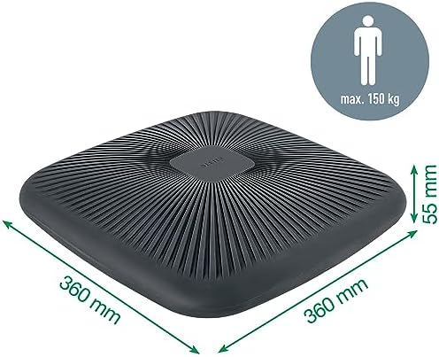 Leitz Ergo Active Wobble Cushion, Ergonomic Seat Cushion for Office Chair, Square Seat Pad for Improved Ergonomics, 65390089