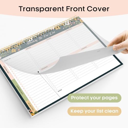 Taja Weekly To Do List Notepad, Undated Weekly Planner Pad, 8.5" x 11"