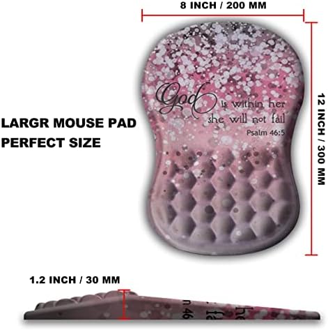 Mouse Pad Wrist Support, Ergonomic Mouse Pad with Massage Dot, Comfortable Computer Mouse Pad for Laptop, Wrist Rest Pain Relief Mousepad with Non-Slip PU Base for Office & Home, 12 x 8 in