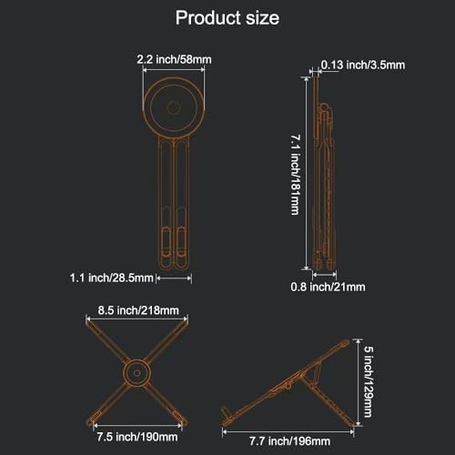 Adjustable Laptop Stand for Desk,Portable Metal Laptop Riser,Ergonomic Foldable Computer Stand,Lightweight Easy Storage,Collaborative Work,Compatible with MacBook/Dell/HP/Lenovo/Laptops up to17 inches