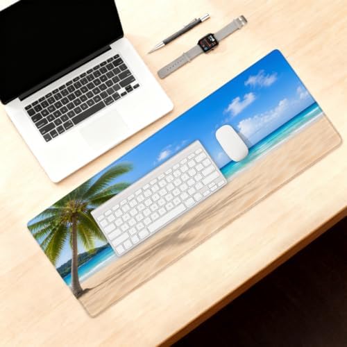 Beach Large Mouse Pad Non-Slip Rubber Long Gaming Desk Mat
