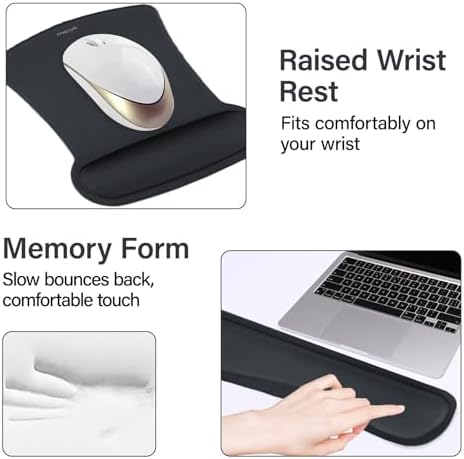 MOSISO Keyboard Mouse Pad Set, Large Gaming Mousepad&Keyboard Wrist Rest