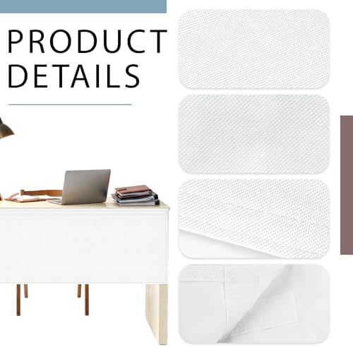 48" Under Desk Privacy Panel White Self-Adhesive Modesty Panel 600D Heavy Duty Desk Skirt Privacy Divider for Office Home or Standing Workstation Concealer Shield