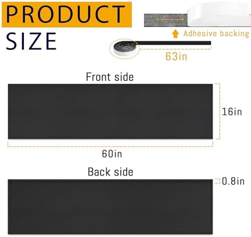 60" Under Desk Privacy Panel Self-Adhesive Modesty Panel 600D Heavy Duty Desk Skirt Privacy Divider for Office Home or Standing Workstation Concealer Shield