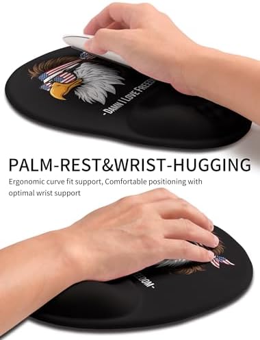 Palm-Rest and Wrist-Hugging Mouse Pad Wrist Rest, Ergonomic Wrist Support with Curve Fitting Cushioned Memory Foam for Carpal Tunnel Pain Relief, 9.9 x 8.3 Inch, DILF