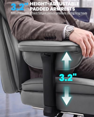 Office Chair, Big and Tall Executive Chair with Adjustable Lumbar Support