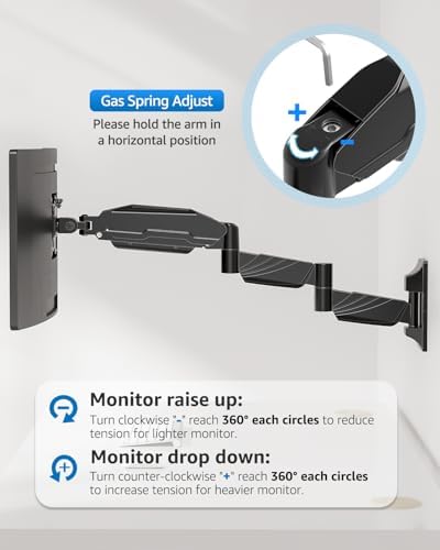 Extra Long Arm Monitor Wall Mount for Max 32" Single Wall Mount