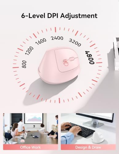 TECKNET Ergonomic Mouse, BT5.3/2.4G, Silent Wireless Vertical, Rechargeable
